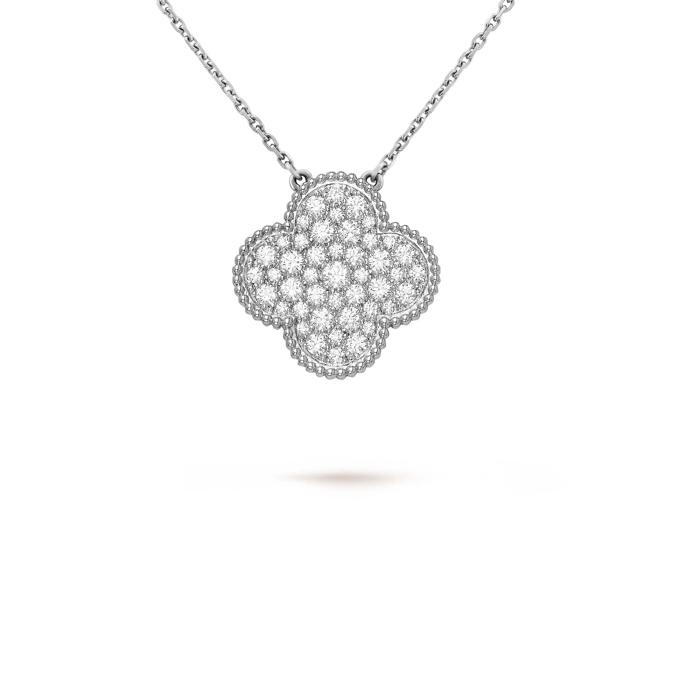v*n cl*f arpels magic alhambra pendant - white gold, Di*m*nd  vcarn9ms00